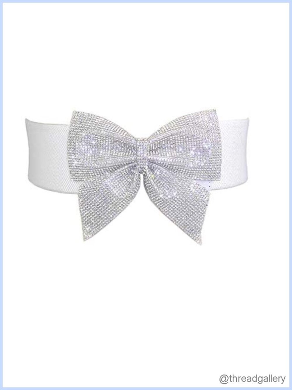 Women's Big Rhinestone Bow Elastic Peplum Waist Belt Wide Wedding Party Bling